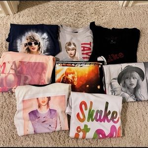 Size small lot of 8 Taylor Swift short-sleeve t-shirts